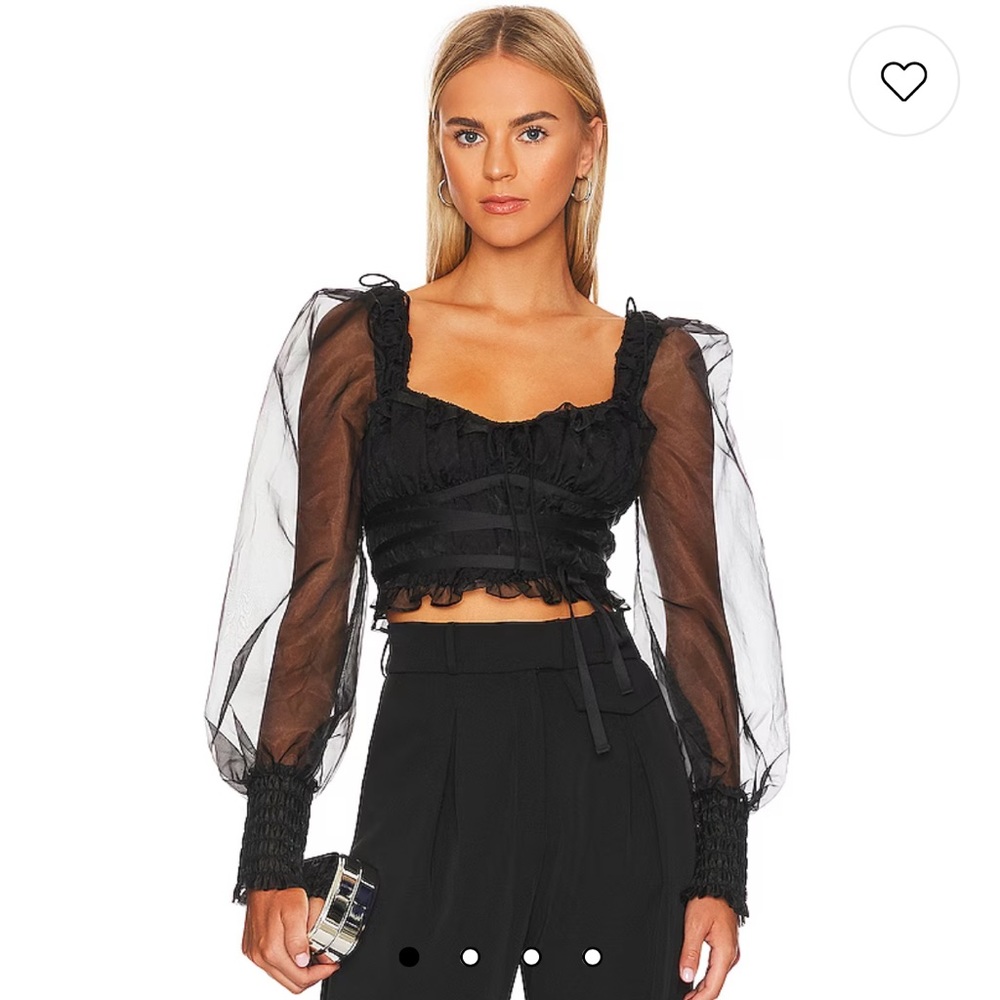 For Love & Lemons Gabrielle Top in Black